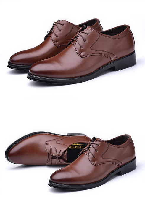 Elegant Men's Black Leather Oxfords for Formal Occasions - Perfect Wedding, Party, Office, and Business Shoes for Men